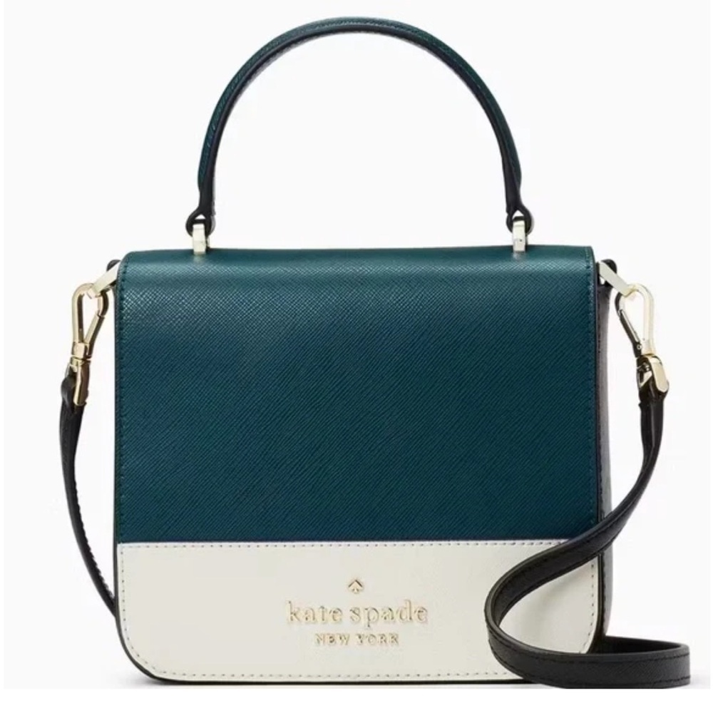 NWT Kate Spade Teal and Cream Satchel
